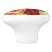 Vintage Halloween-Hexe und Schwarze Katze Keramikknauf (Seitenansicht)