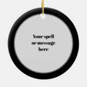 Vintage Halloween-Hexe Zauberbotschaft Keramik Ornament (Hinten)