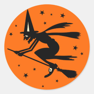 Vintage-Halloween-Hexen-Aufkleber Runder Aufkleber