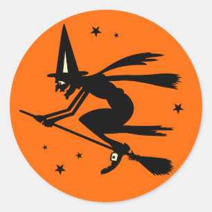 Vintage-Halloween-Hexen-Aufkleber Runder Aufkleber