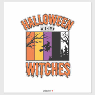 Vintage-Halloween-Hexen-Hexenbesen-T-Shirt Desi Aufkleber