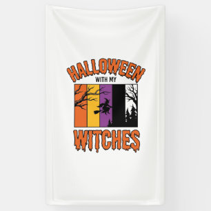 Vintage-Halloween-Hexen-Hexenbesen-T-Shirt-Desi Banner