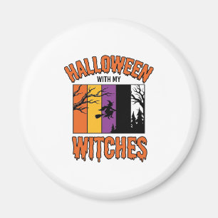 Vintage-Halloween-Hexen-Hexenbesen-T-Shirt-Desi Magnet