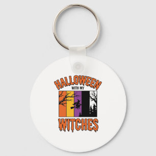 Vintage-Halloween-Hexen-Hexenbesen-T-Shirt Desi Schlüsselanhänger