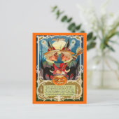 Vintage Halloween-Hexen Postkarte (Stehend Vorderseite)