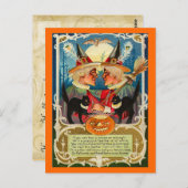 Vintage Halloween-Hexen Postkarte (Vorne/Hinten)