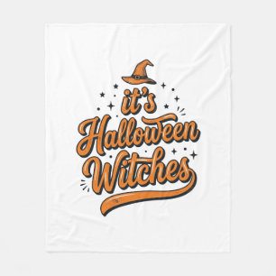 Vintage-Halloween-Hexen-Typografie-Shirt-Design_ Fleecedecke