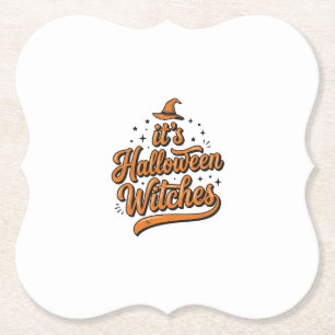 Vintage-Halloween-Hexen-Typografie-Shirt-Design_ Untersetzer