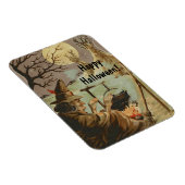 Vintage Halloween-Hexenbrauerei in Cauldron Magnet (Rechte Seite)