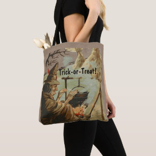 Vintage Halloween-Hexenbrauerei in Cauldron Tasche