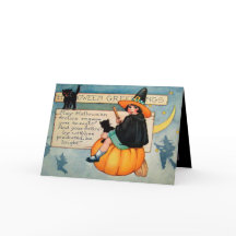 Vintage Halloween-Hexenkatze