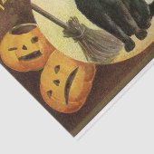 Vintage Halloween-Hexenkatze & Kürbiskins Seidenpapier (Ausschnitt)