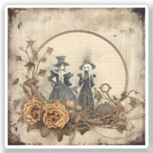 Vintage Halloween-Hexerei (12) Aufkleber