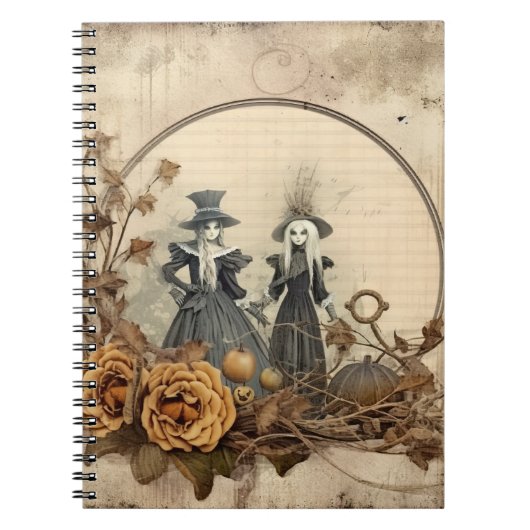 Vintage Halloween-Hexerei (12) Notizblock (Vorderseite)