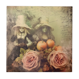 Vintage Halloween-Hexerei (1) Fliese
