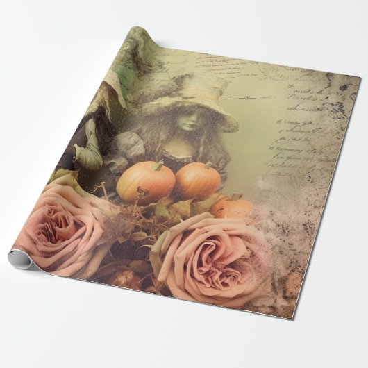 Vintage Halloween-Hexerei (1) Geschenkpapier (Ungerollt)