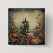 Vintage Halloween-Hexerei (3) Button (Vorderseite)