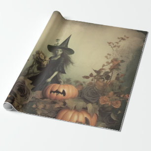 Vintage Halloween-Hexerei (3) Geschenkpapier
