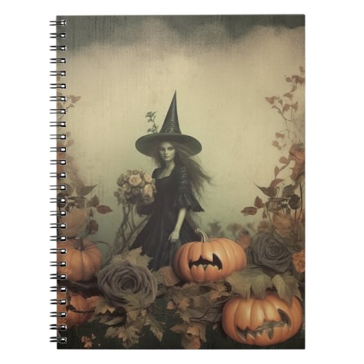 Vintage Halloween-Hexerei (3) Notizblock (Vorderseite)