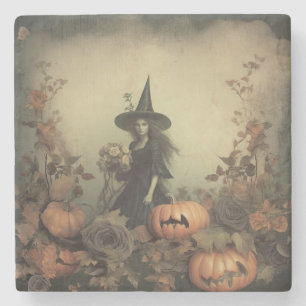Vintage Halloween-Hexerei (3) Steinuntersetzer