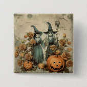 Vintage Halloween-Hexerei (6) Button (Vorderseite)