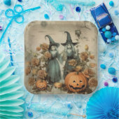 Vintage Halloween-Hexerei (6) Pappteller (Party)