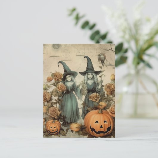 Vintage Halloween-Hexerei (6) Postkarte (Stehend Vorderseite)