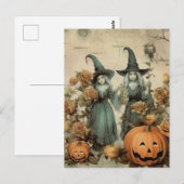 Vintage Halloween-Hexerei (6) Postkarte (Vorne/Hinten)