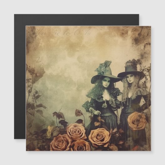 Vintage Halloween-Hexerei (7) Magnetkarte (Vorne/Hinten)