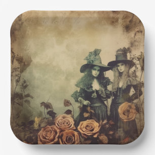 Vintage Halloween-Hexerei (7) Pappteller