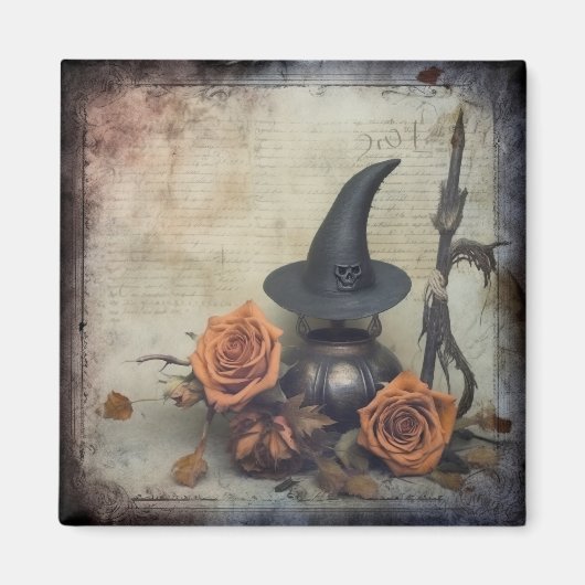 Vintage Halloween-Hexerei (8) Magnet (Vorne)