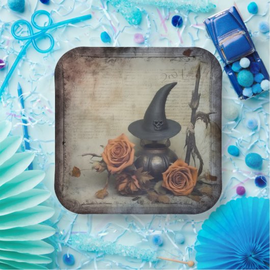 Vintage Halloween-Hexerei (8) Pappteller (Party)