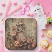Vintage Halloween-Hexerei (9) Pappteller (Party)