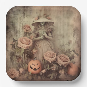 Vintage Halloween-Hexerei (9) Pappteller