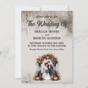 Vintage Halloween-Hochzeit Einladung
