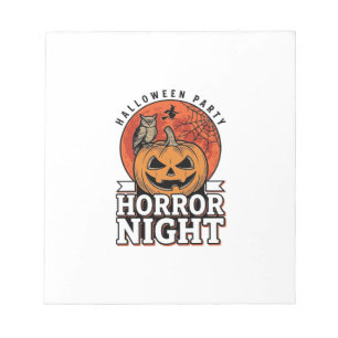 Vintage-Halloween-Horror-Night-Kürbis-Shirt-Design Notizblock