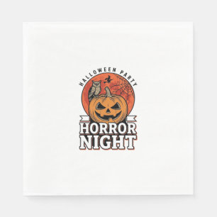 Vintage-Halloween-Horror-Night-Kürbis-Shirt-Design Serviette