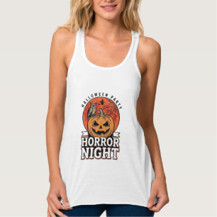 Vintage-Halloween-Horror-Night-Kürbis-Shirt-Design Tank Top