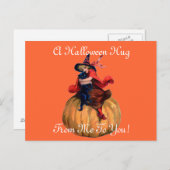 Vintage Halloween Hug Postkarte (Vorne/Hinten)
