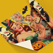 Vintage Halloween-Illustration Geschenkpapier