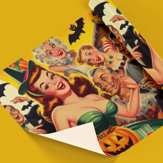 Vintage Halloween-Illustration Geschenkpapier