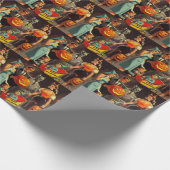 Vintage Halloween-Illustration Geschenkpapier (Ecke)