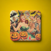 Vintage Halloween-Illustration Pappteller