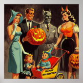 Vintage Halloween-Illustration Poster (Vorne)
