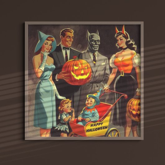 Vintage Halloween-Illustration Poster
