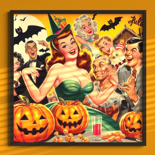 Vintage Halloween-Illustration Poster