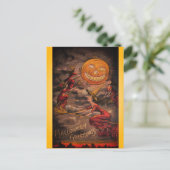 Vintage Halloween-Illustration Postkarte (Stehend Vorderseite)