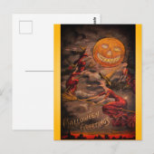 Vintage Halloween-Illustration Postkarte (Vorne/Hinten)