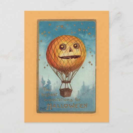 Vintage Halloween-Illustration Postkarte (Vorderseite)