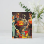 Vintage Halloween-Illustration Postkarte (Stehend Vorderseite)